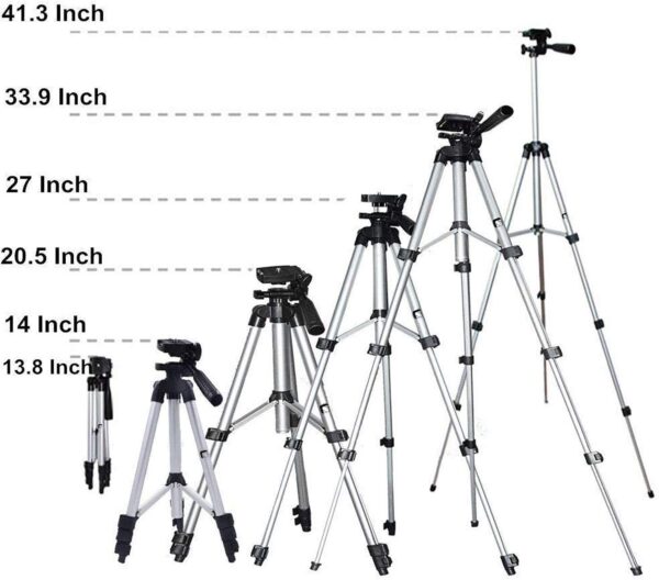 Tripod Stand with Bag by Prosmart | Aluminium Tripod Stand | Adjustable Tripod Stand | Portable and Foldable Tripod Stand | Mobile Clip & Camera Holder Tripod Stand