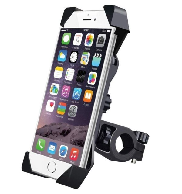 Universal 360 Degree Adjustable Mobile Phone Holder for Bicycle | Bike | Motorcycle | Ideal for Maps | Navigation | Charging - Black