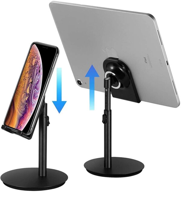 Cell Phones and Tabtets Stands | Height Angle Adjustable Cell Phone Stand | Phone Holder for Desk | Compatible with OnePlus Redmi Samsung Mi Oppo Vivo iPhone, All Smartphones (Black; CA-MH02)