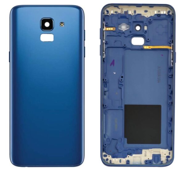 Original Back Door Panel Back Body Panel Back Cover housing Body Compatible for Samsung Galaxy J6 : Blue (with Logo)