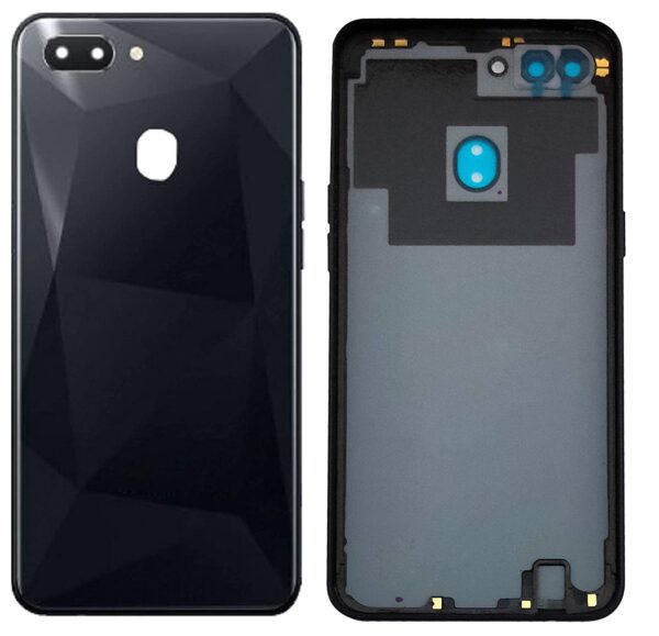 Original Back Panel Back Door Panel Back Body Cover Panel for Realme 2 : Black (with Logo)