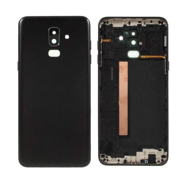 Original Back Door Panel Back Body Panel Back Cover housing Body Compatible for Samsung Galaxy J8 : Black (with Logo)